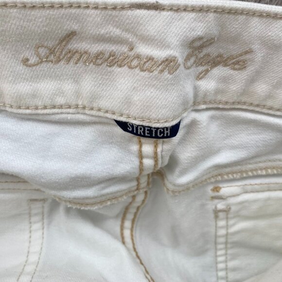 American Eagle Women's Artist Jeans Size 6 White Stretch Denim Straight Leg - Picture 3 of 15